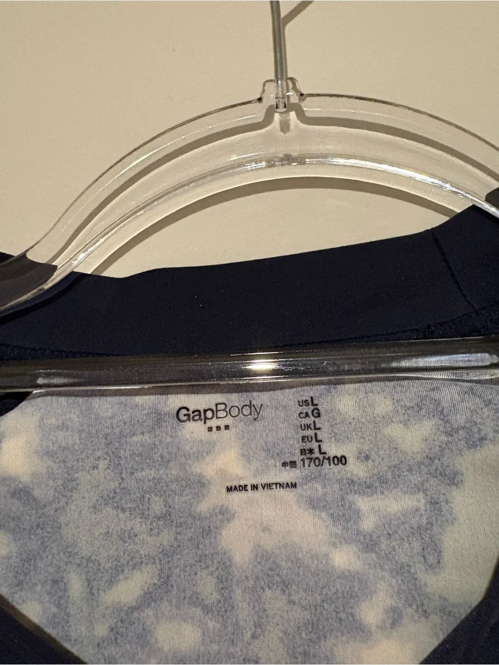 Gap Body Rashgaurd Long Sleeve Tie Dye Activewear Top Blue & White large